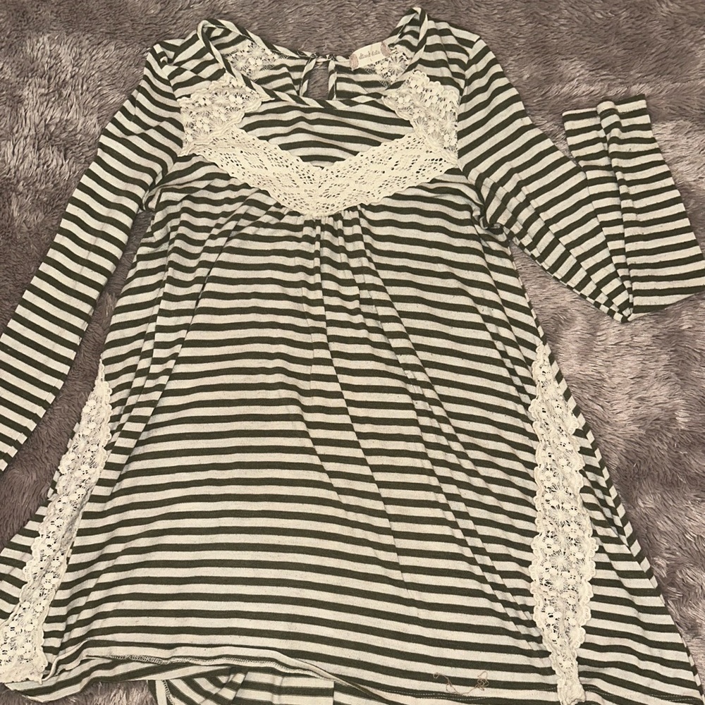 Sage Green Striped Dress